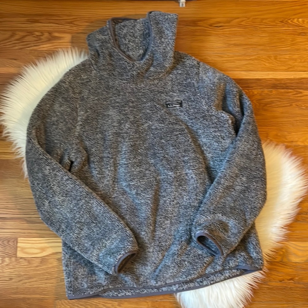L.L. Bean Cowl Neck Hooded Fleece Pullover